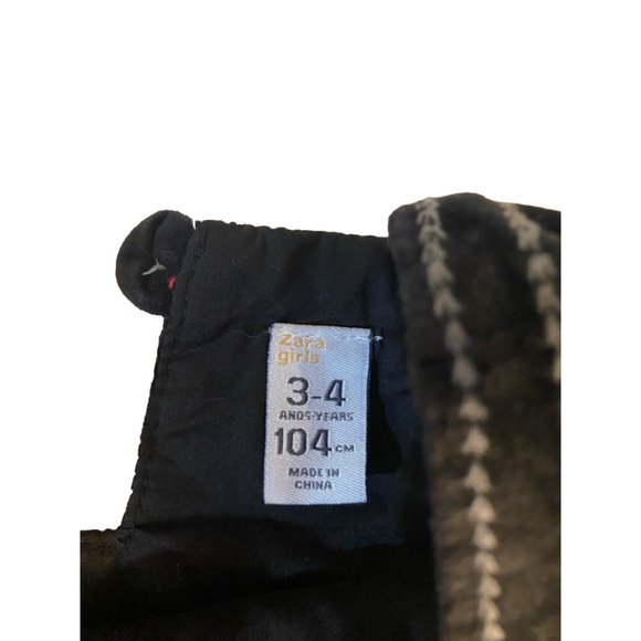 Girls Zara Dress 3-4Y Black Silver faux velvet - Picture 6 of 8